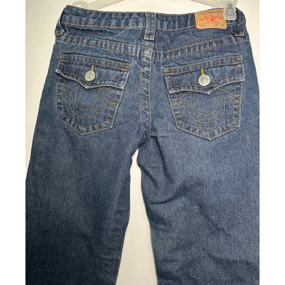True Religion Ricky Jeans Kids Size 10 Blue Dark Wash Excellent Relaxed Straight